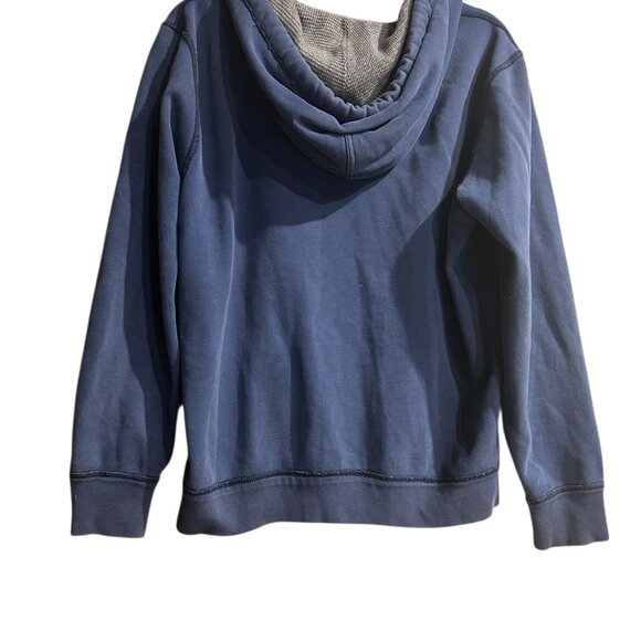 American Eagle Men’s Vintage Blue Full-Zip Hoodie Sz M Spell Out Y2K Cozycore - Picture 5 of 8